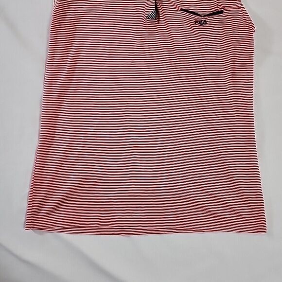 Vintage FILA Womens Medium collared sleeveless top Striped Red White Blue Shirt‎ - Picture 2 of 16
